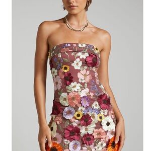 Showpo floral Strapless Dress